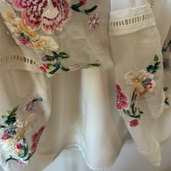 ASOS | Pink and Red Bell Sleeve Sundress MIDI with Embroidery - Picture 14 of 16